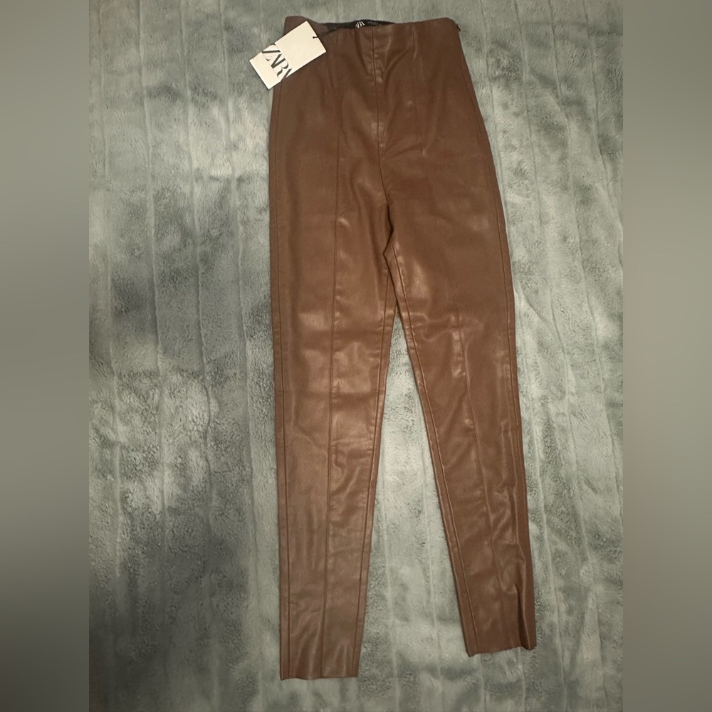 Zara Faux Lather Leggings